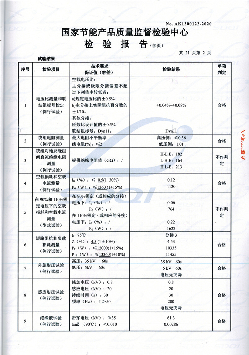 高低压试验报告-S11-1250泰宁泰宁泰宁油浸式变压器-2.jpg